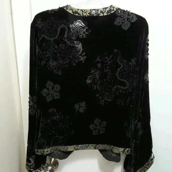 Elegant Holiday Special Occasion Velvet Burnout cover up Size L - Picture 2 of 9